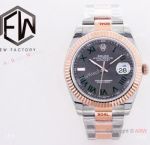 Swiss Grade Clone Rolex Datejust II EWF Cal.3235 2-Tone Rose Gold Green Roman 41 Watch_th.jpg